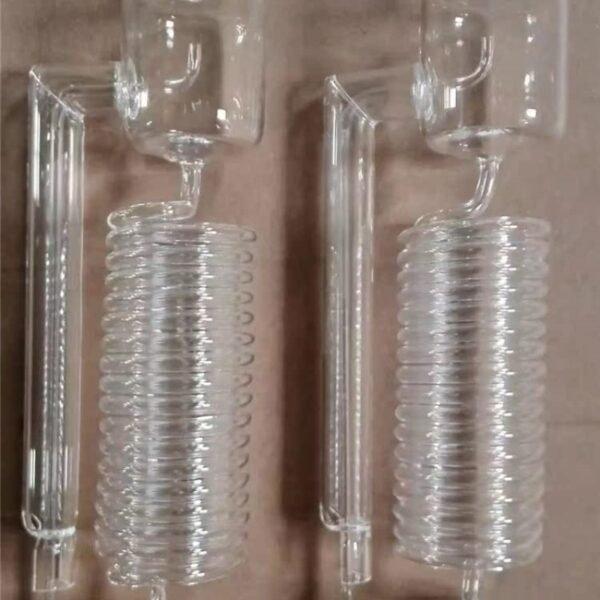 Quartz spiral tube condenser, diameter 3mm to 500mm, Q-C600 series